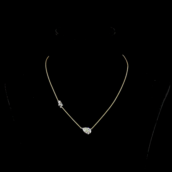 2.63 CT Pear Lab Grown Diamond Station Necklace in 18K Two Tone Gold