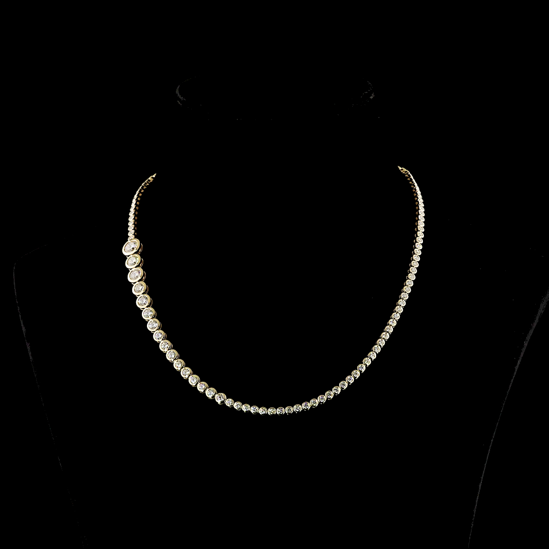 8.28 CT Round Lab Grown Diamond Riviera Necklace in 14K Yellow Gold — Laura Milman New York