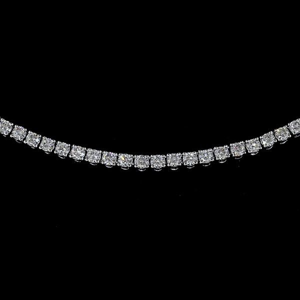 6.19 CT Round Lab Grown Diamond Tennis Necklace in 14K White Gold – close-up