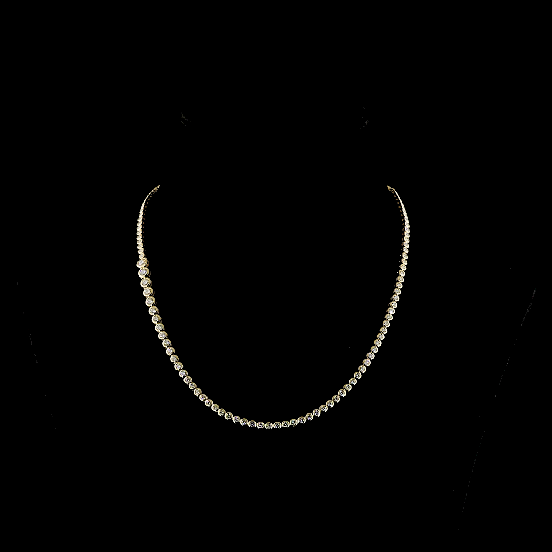 5.53 CT Round Lab Grown Diamond Riviera Necklace in 14K Yellow Gold — Laura Milman New York