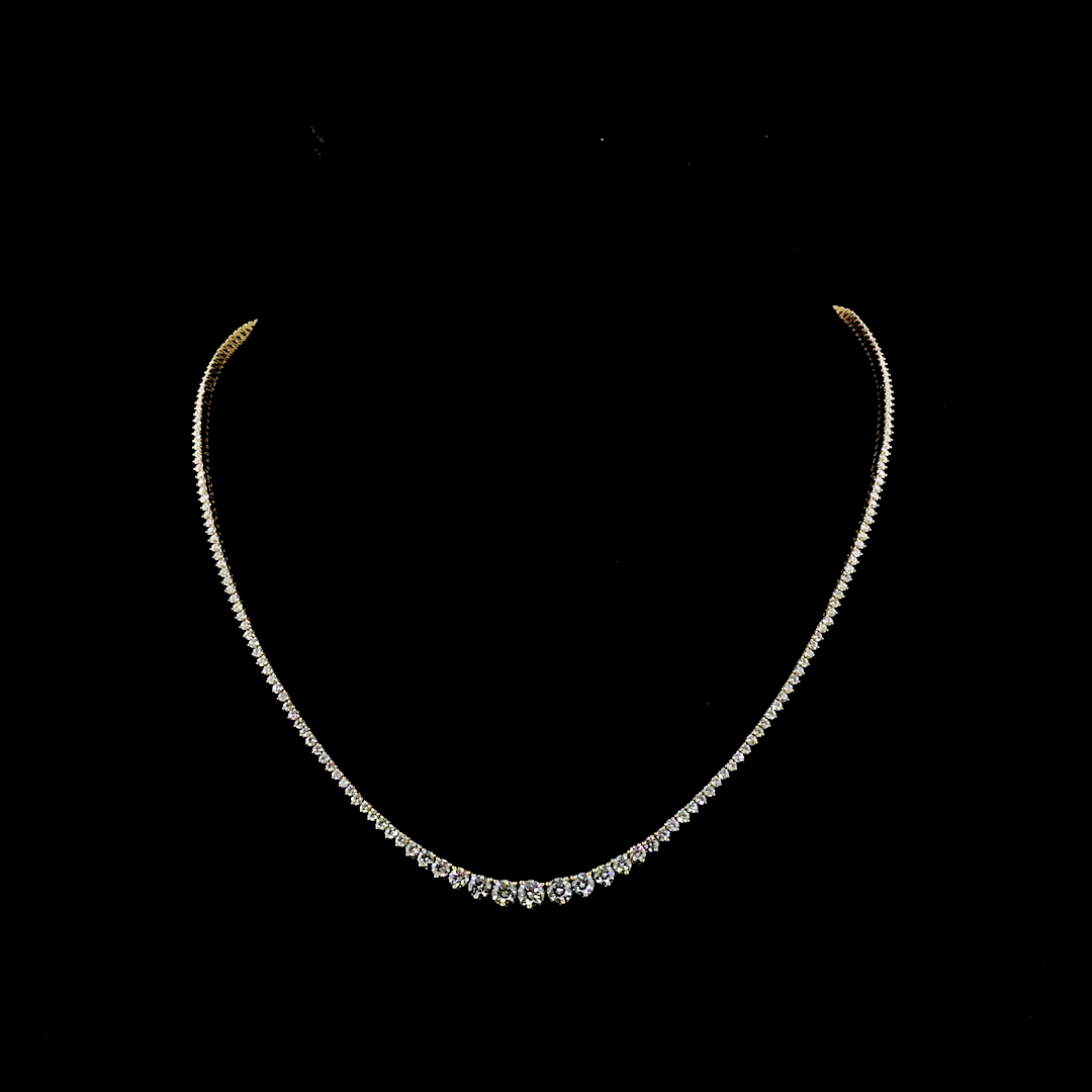 5.23 CT Round Lab Grown Diamond Riviera Necklace in 14K Yellow Gold — Laura Milman New York