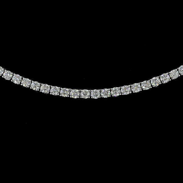 4.82 CT Round Lab Grown Diamond Tennis Necklace in 14K White Gold – close-up