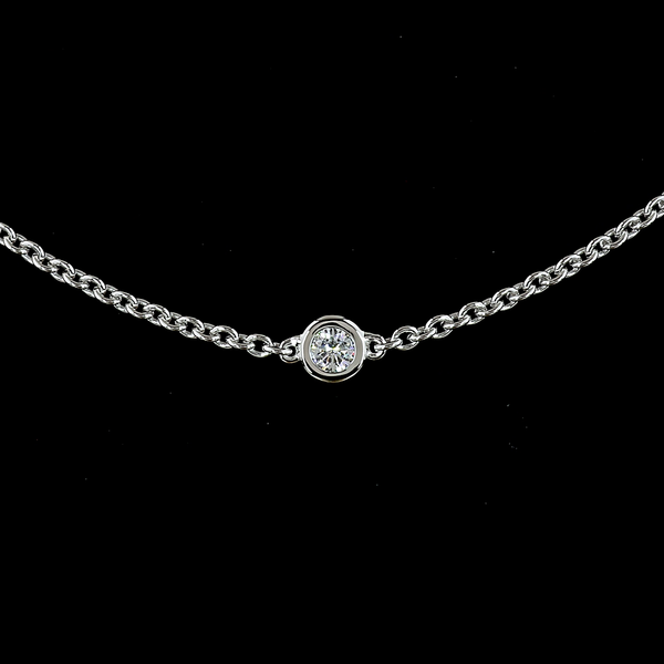 1.02 CT Round Lab Grown Diamond Station Necklace in 14K White Gold – close-up