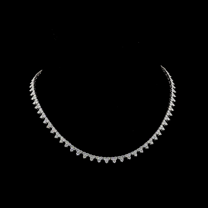 Lab-Grown Round Diamond Tennis Necklace in 14K White Gold