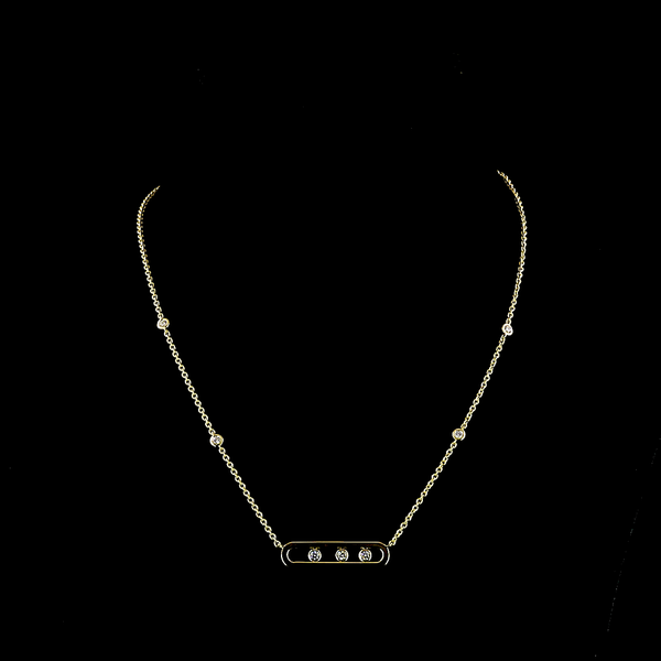 0.42 CT Round Lab Grown Diamond Statement Necklace in 14K Yellow Gold