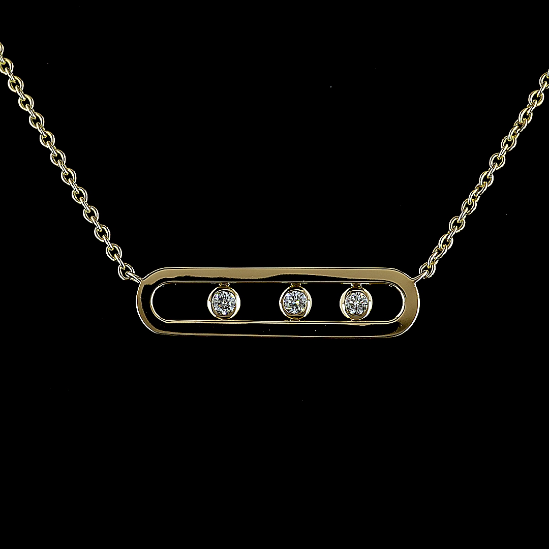 0.42 CT Round Lab Grown Diamond Statement Necklace in 14K Yellow Gold – close-up — Laura Milman New York