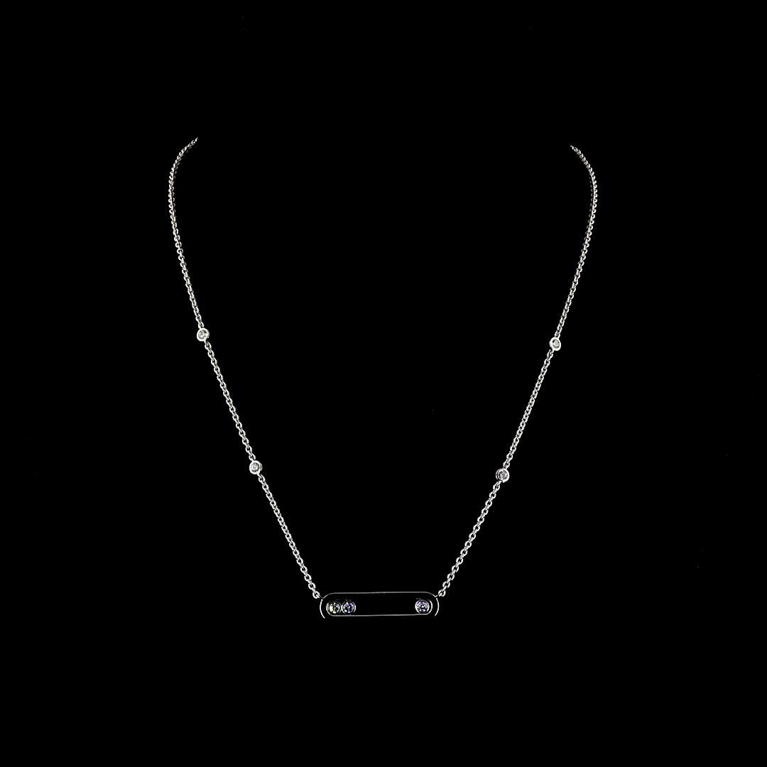 0.42 CT Round Lab Grown Diamond Statement Necklace in 14K White Gold — Laura Milman New York