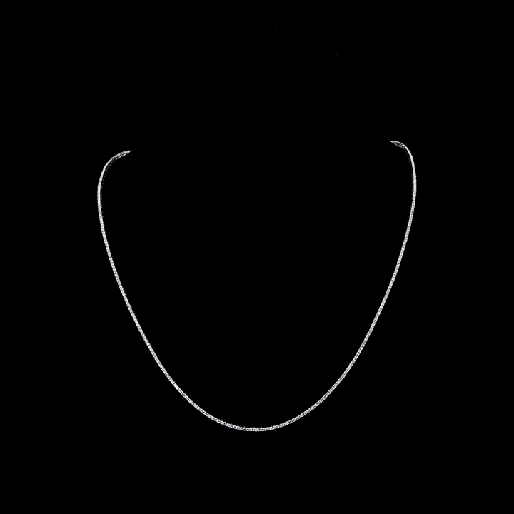Lab-Grown Round Diamond Tennis Necklace in 14K White Gold