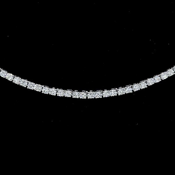 3.54 CT Round Lab Grown Diamond Tennis Necklace in 14K White Gold – close-up