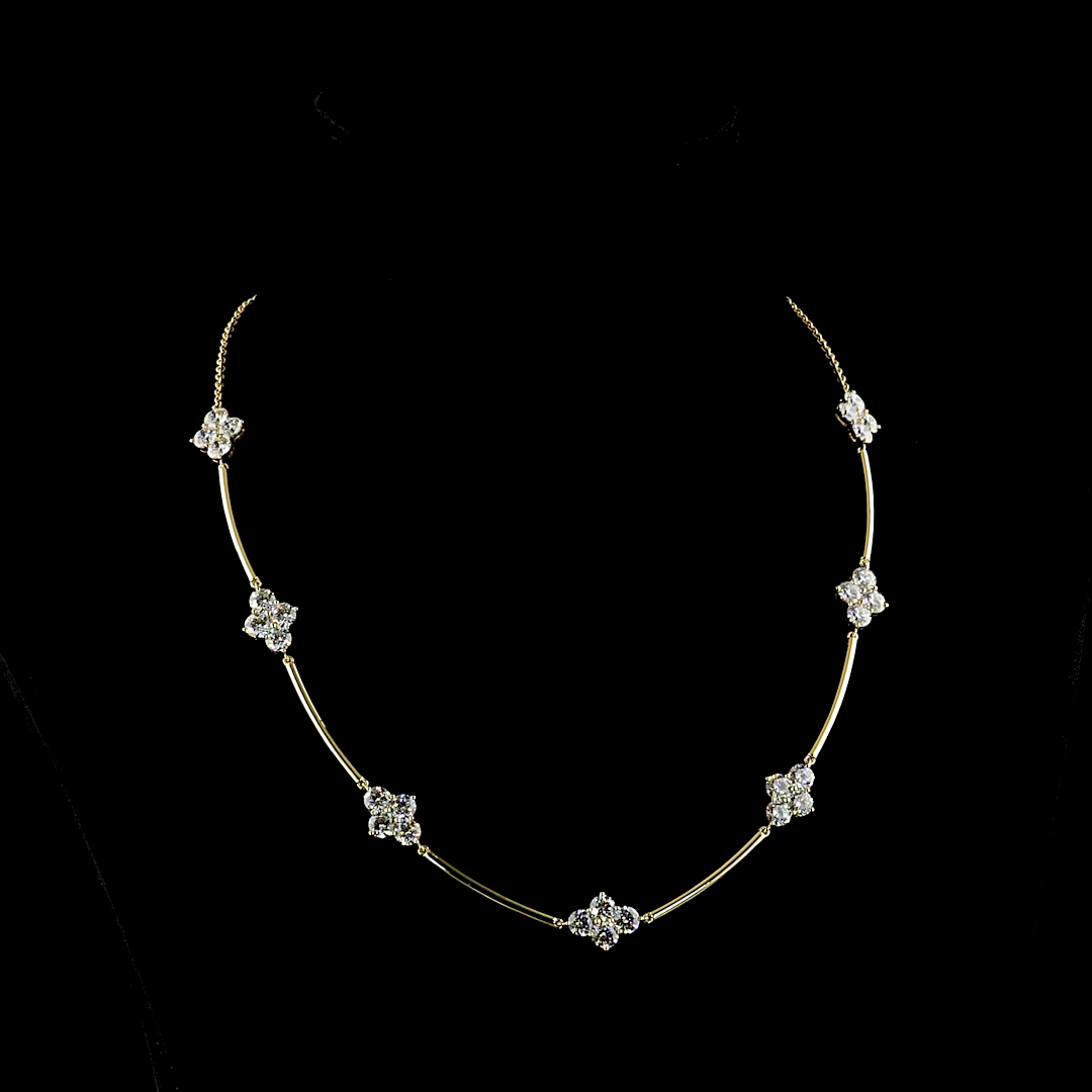 Lab-Grown Round Diamond Station Necklace — Prong — 10.72 ct 14K YELLOW GOLD — Laura Milman New York