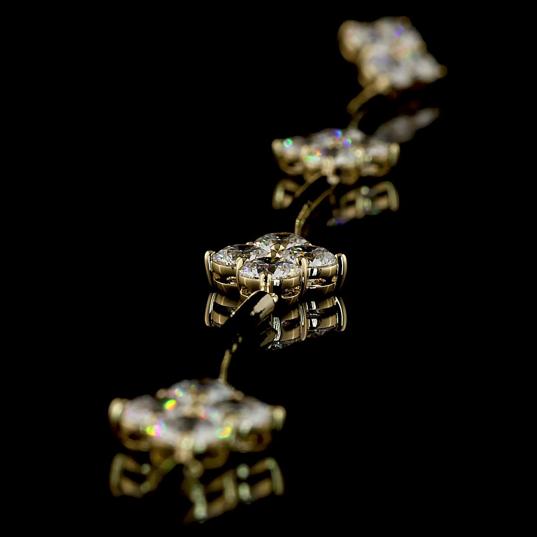 Lab-Grown Round Diamond Station Necklace — Prong — 10.72 ct 14K YELLOW GOLD — Laura Milman New York