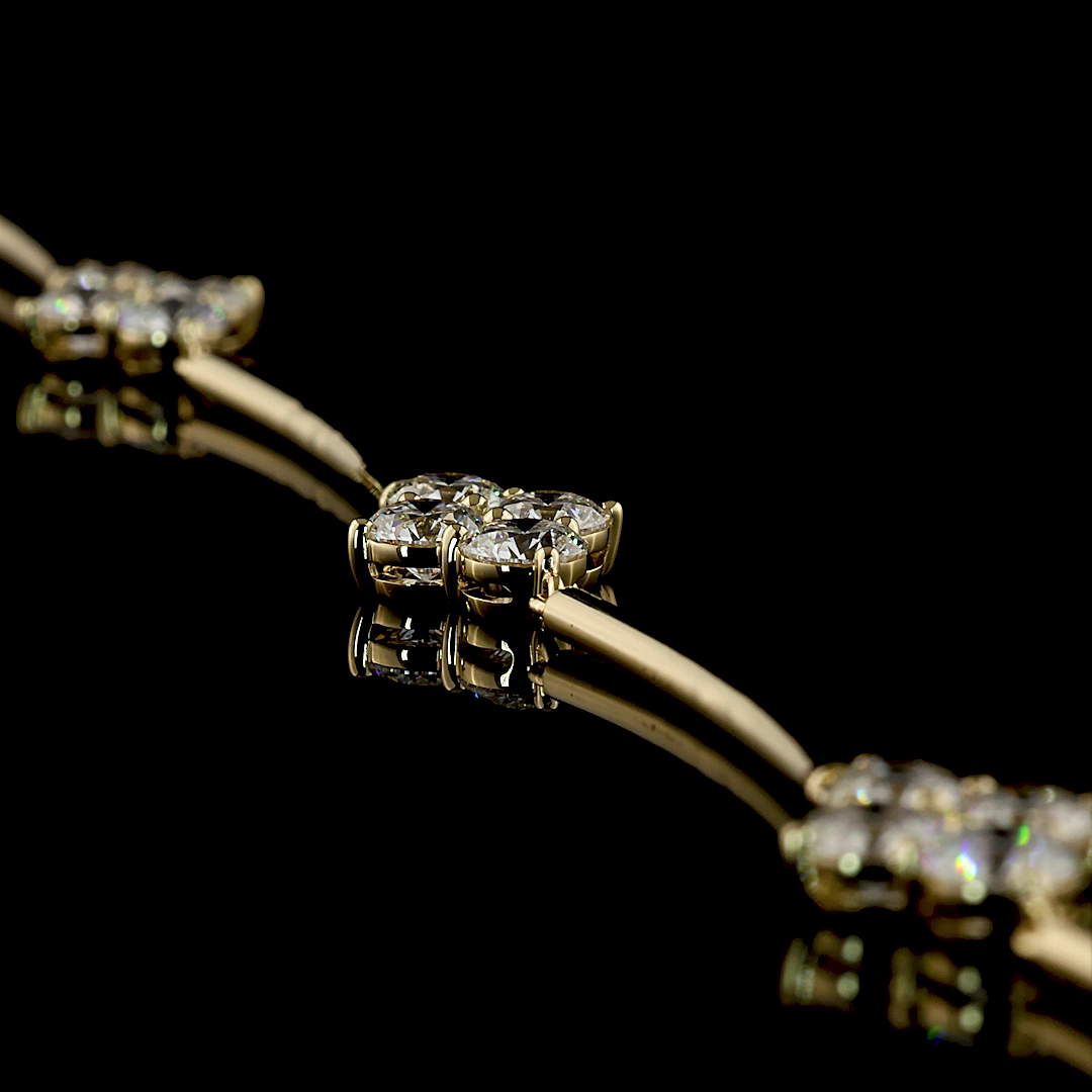 Lab-Grown Round Diamond Station Necklace — Prong — 10.72 ct 14K YELLOW GOLD — Laura Milman New York