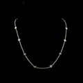 Lab-Grown Round Diamond Station Necklace — Bezel Black Rhodium view 1