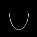 Lab-Grown Oval Diamond Tennis Necklace — Bezel, East West view 1