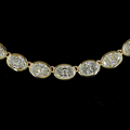 Lab-Grown Oval Diamond Tennis Necklace — Bezel, East West view 2