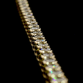 Lab-Grown Oval Diamond Tennis Necklace — Bezel, East West view 3