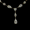 Lab-Grown Pear Diamond Lariat Necklace — Prong, North South view 2