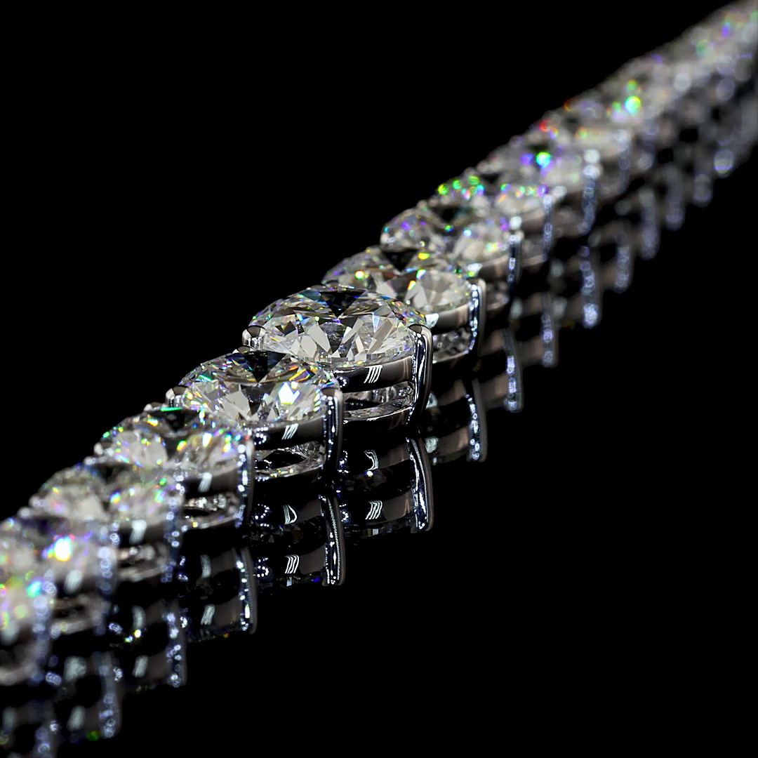 Lab-Grown Round Diamond Riviera Necklace —  — 8.19 ct 14K WHITE GOLD — Laura Milman New York