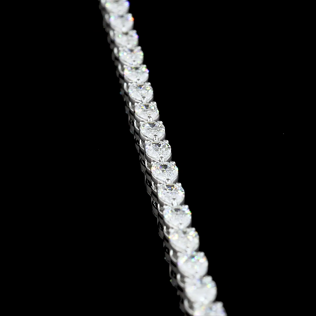 4.16 CT Pear Lab Grown Diamond Tennis Bracelet in 14K White Gold – side view — Laura Milman New York