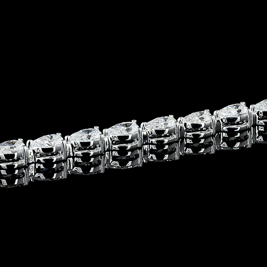 4.16 CT Pear Lab Grown Diamond Tennis Bracelet in 14K White Gold – worn on wrist — Laura Milman New York