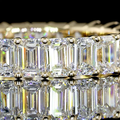 Lab-Grown Emerald Diamond Eternity Band — Prong, North South view 7