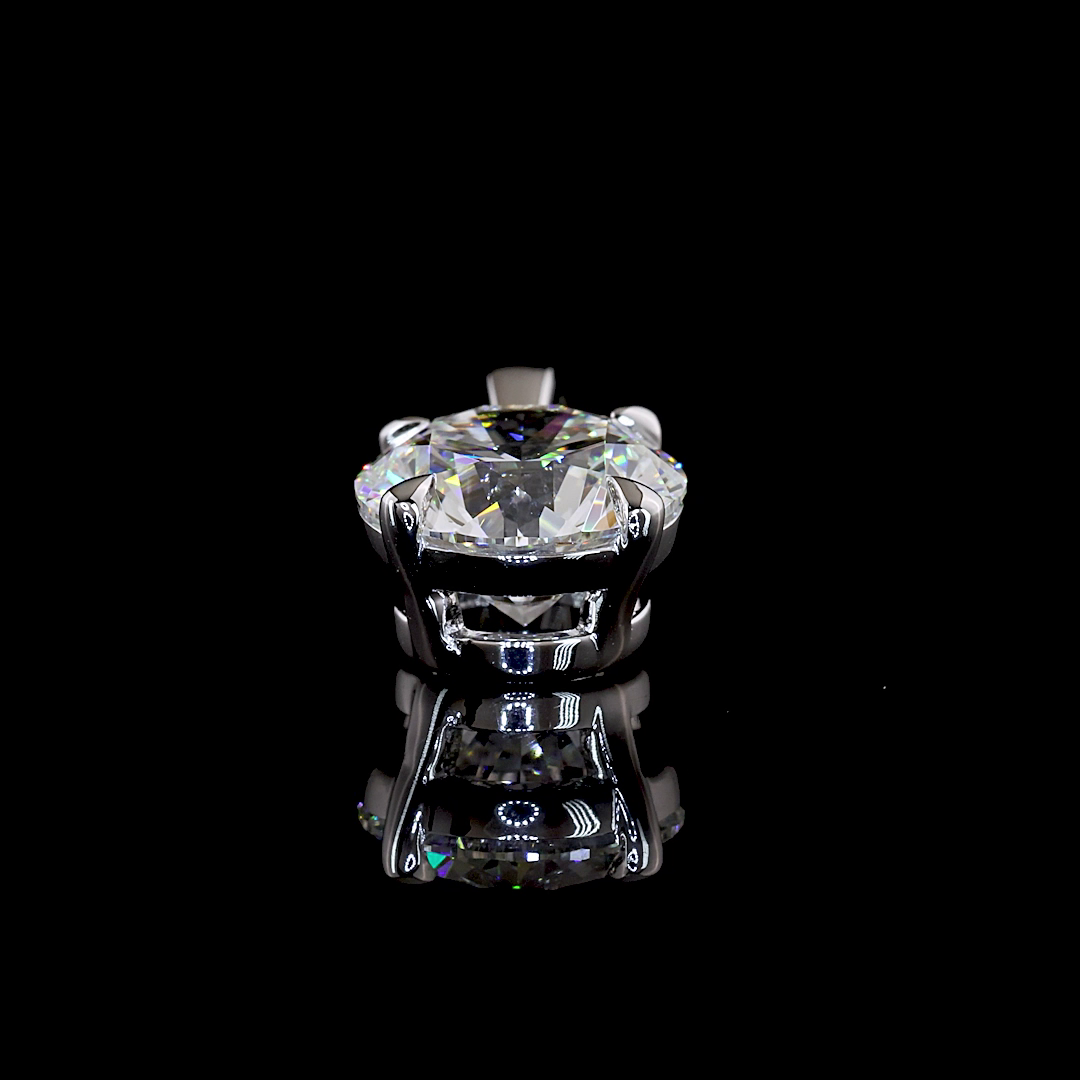 Lab-Grown Round Diamond Solitaire Pendant — Prong — 2.02 ct 14K WHITE GOLD — Laura Milman New York