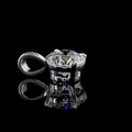 Lab-Grown Round Diamond Solitaire Pendant — Prong view 5