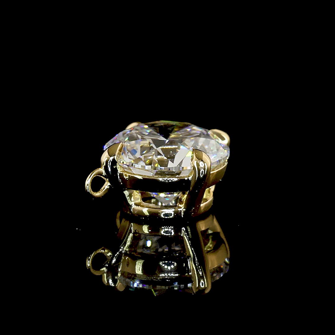 Lab-Grown Round Diamond Solitaire Pendant — Prong — 1.04 ct 14K YELLOW GOLD — Laura Milman New York