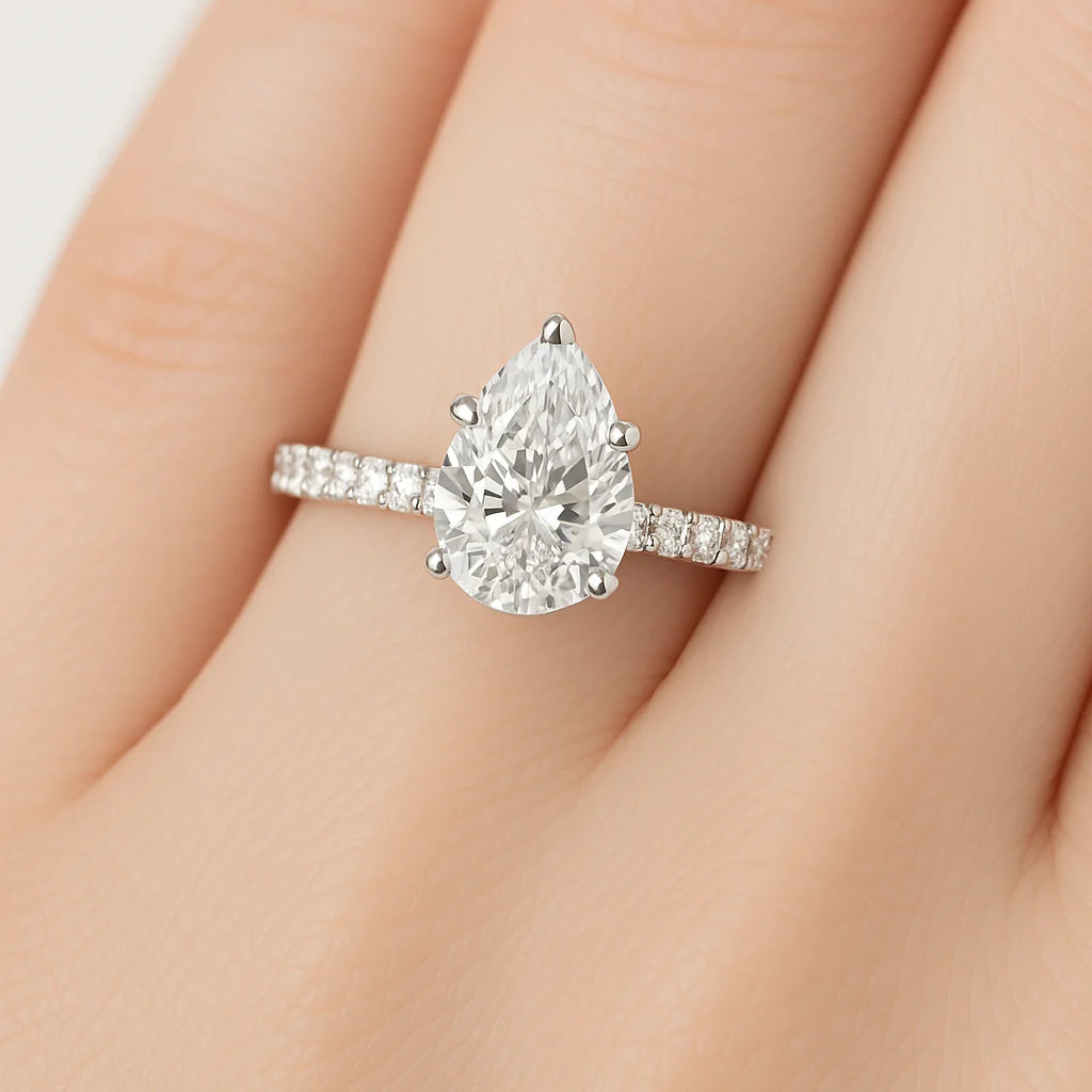 Pear Shaped Diamond Engagement Ring