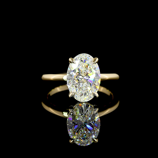 Oval Shape Solitaire Engagement Ring (Lab Grown) - Laura Milman New York