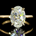 Oval Shape Solitaire Engagement Ring (Lab Grown)