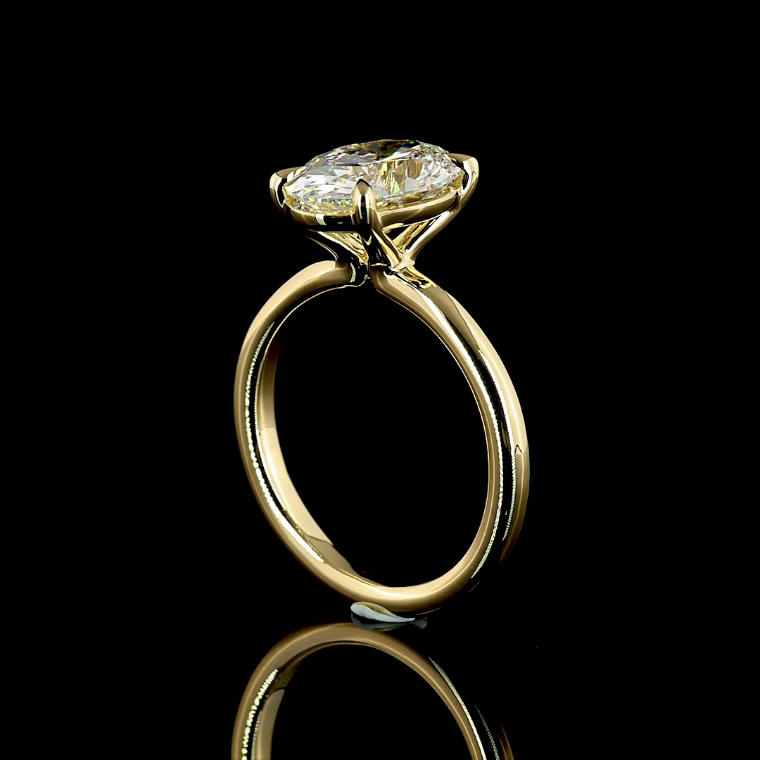 Oval Shape Solitaire Engagement Ring (Lab Grown) - Laura Milman New York