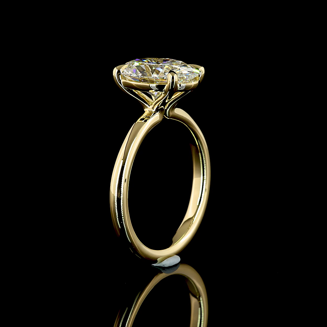 Oval Shape Solitaire Engagement Ring (Lab Grown) - Laura Milman New York
