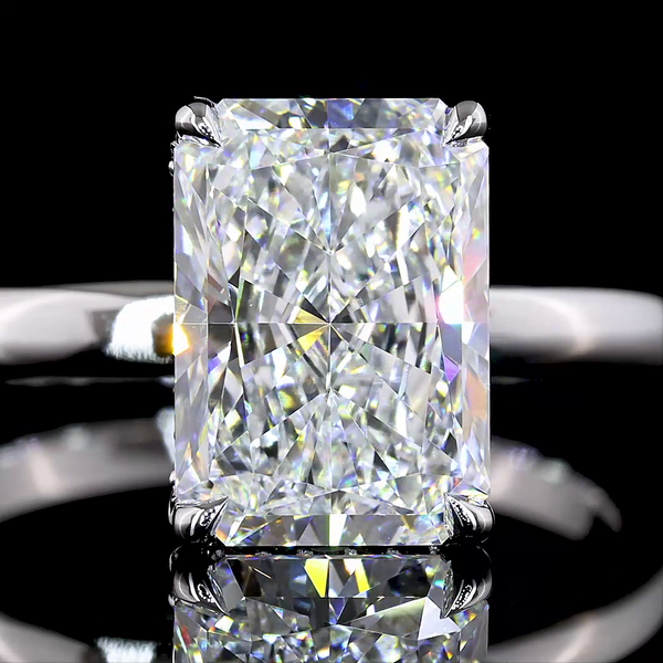 Radiant Shape Hidden Halo Engagement Ring (Lab Grown) - Laura Milman New York