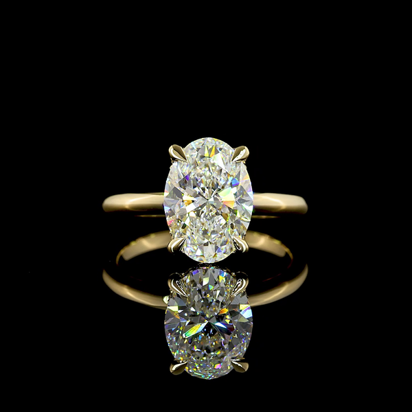 Oval Shape Hidden Halo Engagement Ring (Lab Grown) - Laura Milman New York