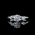 Lab-Grown Round and Marquise Diamond Fashion Ring in 14K or 18K White Gold — 1.11 ct view 1
