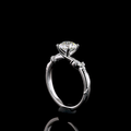 Lab-Grown Round and Marquise Diamond Fashion Ring in 14K or 18K White Gold — 1.11 ct view 3