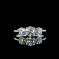 Lab-Grown Round Diamond 3 Stones Ring — Prong view 1