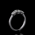 Lab-Grown Round Diamond 3 Stones Ring — Prong view 4