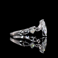 Lab-Grown Marquise Three-Stone Engagement Ring in 14K or 18K White Gold — 0.75 ct view 2