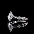 Lab-Grown Marquise Three-Stone Engagement Ring in 14K or 18K White Gold — 0.75 ct view 3