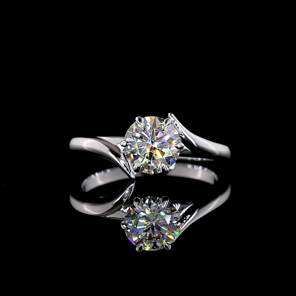 Lab Grown Round Diamond Solitaire Ring – 1.25 CT | 14K White Gold
