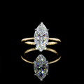 2.6 CT Marquise Lab-Grown Diamond Solitaire Ring in 14K two tone view 1