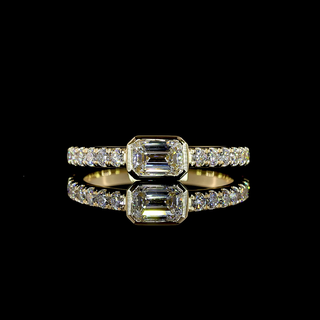 Lab Grown Emerald Diamond East-West Ring – 0.80 CT | 14K Yellow Gold