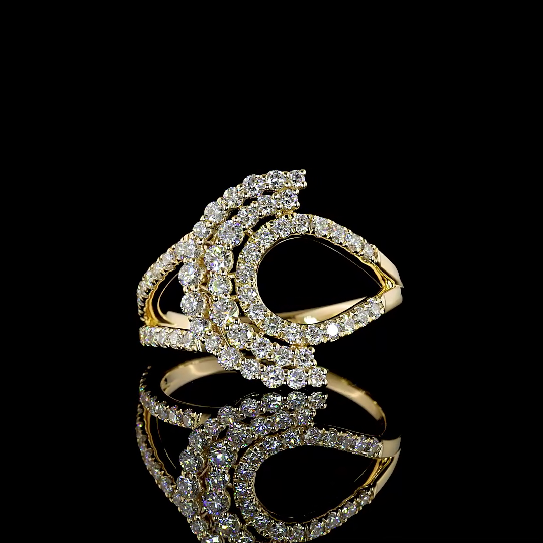Lab-Grown Round Diamond Fashion Ring in 14K Yellow Gold — 0.85 ct — Laura Milman New York