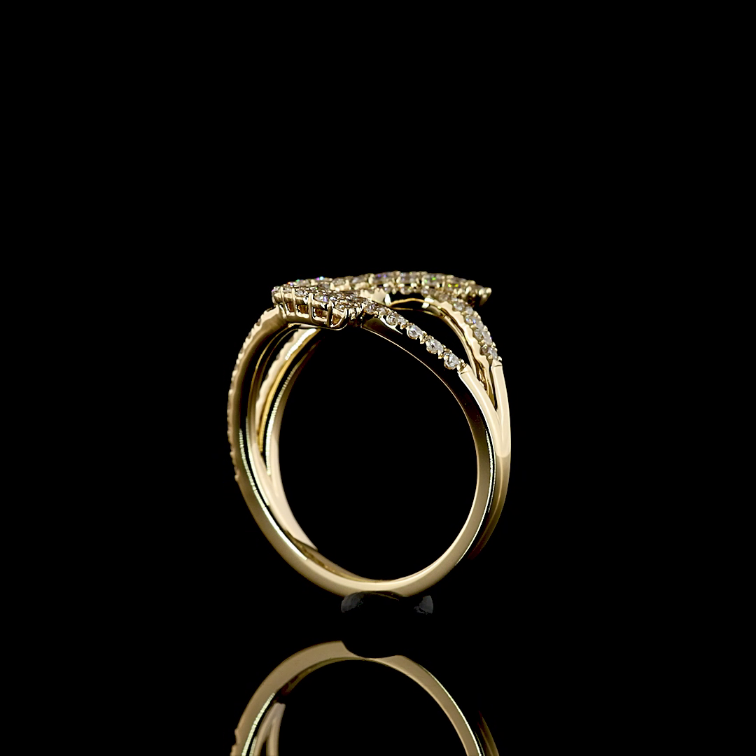 Lab-Grown Round Diamond Fashion Ring in 14K Yellow Gold — 0.85 ct — Laura Milman New York