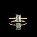 1.53 CT Emerald Lab-Grown Diamond Solitaire Ring in 14K yellow gold view 1