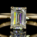 1.53 CT Emerald Lab-Grown Diamond Solitaire Ring in 14K yellow gold view 2