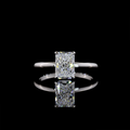 Lab-Grown Radiant Diamond Solitaire Ring — Prong, North South view 1