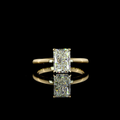 Lab-Grown Radiant Diamond Solitaire Ring — Prong, North South view 8